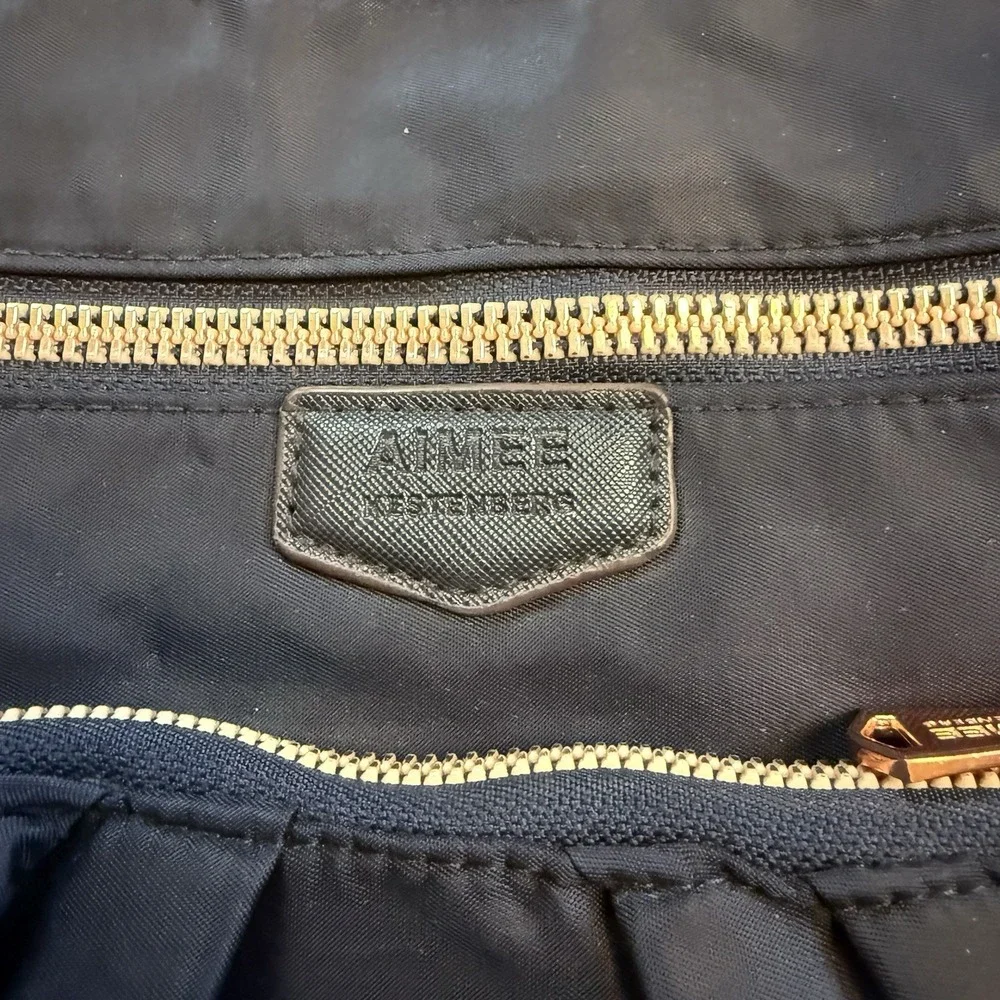 Aimee Kestenberg Women's Messenger Bag Dark Blue‎ Nylon Crossbody Bag EUC